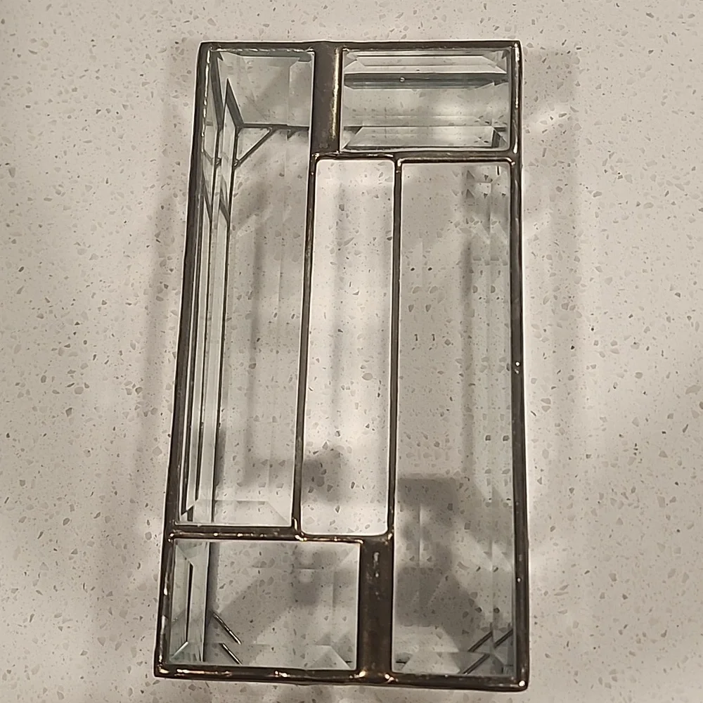 Elegant Glass and Gold Vanity Organizer
